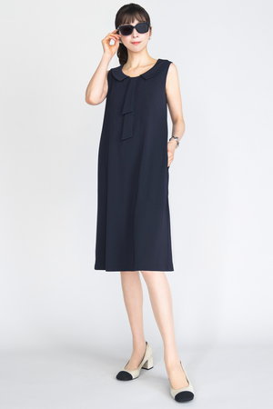 デイジーリン　40 ネイビー 半袖　ジャージー　ワンピース フォクシー　紺 DAISY LIN(デイジーリン)｜Graceful Jersey Dress/ミッドナイトブルー