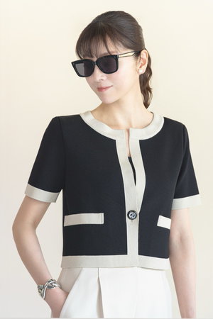 DAISY LIN(デイジーリン)｜Graceful Summer Knit Cardigan/ブラック