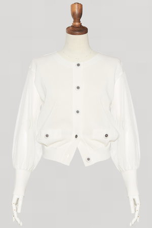 DAISY LIN(デイジーリン)｜Stylish Sheer Knit Cardigan/アイボリー の