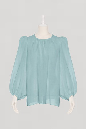 DAISY LIN　の「Daisy Puff Slim」　タグ付き未使用品です。 DAISY LIN(デイジーリン)｜Sheer Puff Blouse/アンティークグリーン の