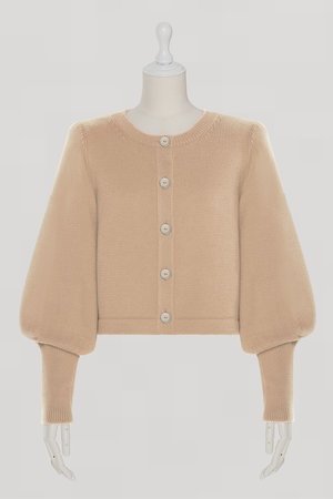 デイジーリン dalsylen ニットカーディガン カーディガン 38 美品 DAISY LIN(デイジーリン)｜Tulip Cardigan/ベージュ の通販｜ELLESHOP
