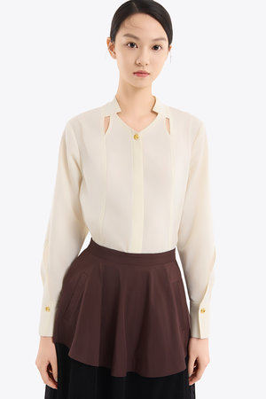 MURRAL(ミューラル)｜クロスカット シャツ/アイボリー の通販