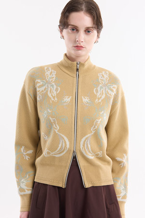 MURRAL(ミューラル)｜Trillium ニットカーディガン/ベージュ の通販