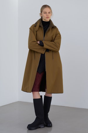 VACHMENT ロングコート VACHEMENT(ヴァシュモン)｜リサイクルシェルタフタ×ボア ロング