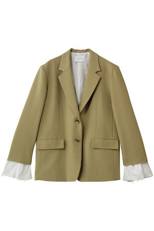マノフ　MANOF ノーカラージャケット　ベージュ MANOF(マノフ)｜OVER SIZED LAYERED JACKETジャケット/BEIGE の通販