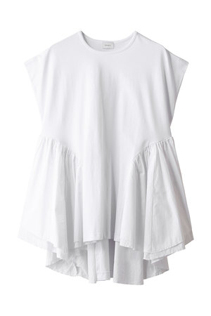 MANOF(マノフ)｜DOCKING PEPLUM CUT TOPS/WHITE の通販｜ELLESHOP