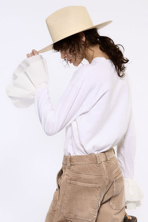 本日限定値下【完売】BRILL★ブリル★リネンバスケットコンビネゾン　36 BRILL(ブリル)｜ポエットスリーブカットソー/ホワイト の通販