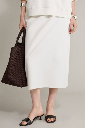 BRILL(ブリル)｜ニットタイトスカート/ホワイト の通販｜ELLESHOP