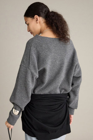 BRILL(ブリル)｜ブリットウールVネックプルオーバー/グレー の通販