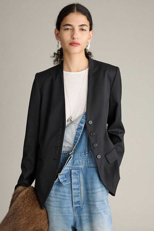 BRILL(ブリル)｜ウールノーカラージャケット/ブラック の通販