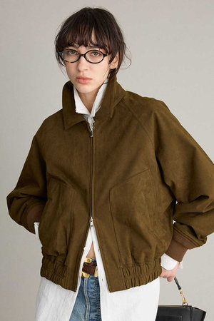 BRILL(ブリル)｜スエードライクブルゾン/ブラウン の通販｜ELLESHOP