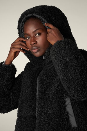 SAVE THE DUCK SOFIダブルブレストショートコート(ブラウン/黒） SAVE THE DUCK(セーブ・ザ・ダック)｜DADA D32369W CURL