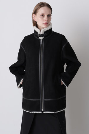 juemi ムートンジャケット　BLK×BGE 完売商品 ムートンジャケット【韓国ファッション】 | Mi-je（ミジェ）