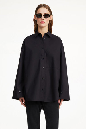 BY MALENE BIRGER(バイ・マレーネ・ビルガー)｜DERRIS オーガニックコットンシャツ/ブラック  の通販｜ELLESHOP・(エル・ショップ)