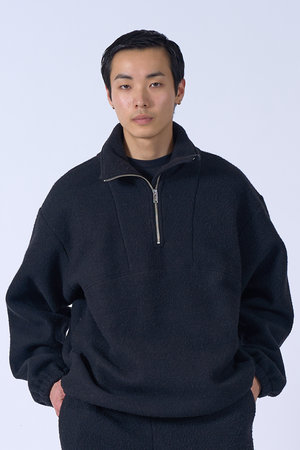 YOKE(ヨーク)|【UNISEX】ウール フリース ハーフ ジップ プルオーバー YOKE(ヨーク)|【UNISEX】ウール フリース ハーフ ジップ プルオーバー