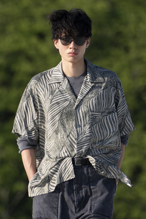 YORK ヨーク 24ss 美品 総柄 オープンカラー シャツ YOKE(ヨーク)｜【UNISEX】Leaf Pattern プリント オープンカラー
