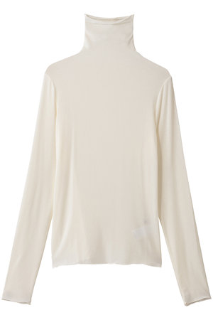 j.(ジェイドット)｜カシミヤシルク混タートルネック/オフホワイト の