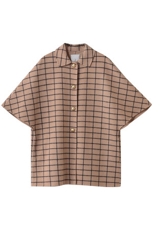 j.(ジェイドット)｜プレミアムウールリバー チェックポンチョコート