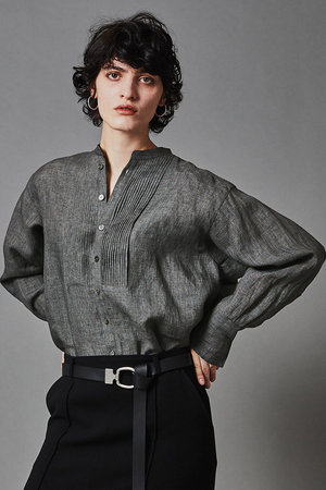 BRIONI ブリオーニ リネン バンドカラー シャツ Brioni リネンシャツ