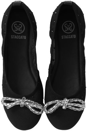 STACCATO(スタッカート)｜アリサメッシュバレエシューズ/ブラック の