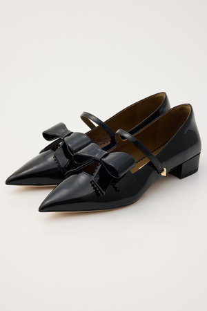 STACCATO ブラック リボン フラットシューズ STACCATO(スタッカート)｜ドリスリボンパンプス/ブラック の通販