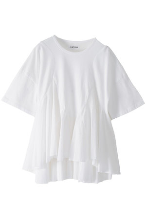 AAYUSHI(アユーシ)｜【予約販売】ペプラムラッフルTシャツ/ホワイト の