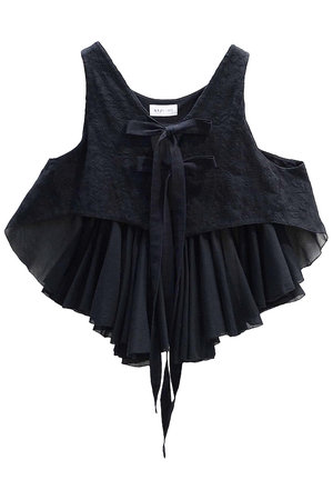 完売　AAYUSHI アユーシ ランダムギャザーバックフリルベスト ブラック item363148701101-1-2.jpg