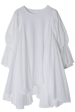 新品定価25300円【AAYUSHI】アユーシ フリルヘムパフスリーブトップス AAYUSHI(アユーシ)｜フリルヘムパフスリーブトップス/ホワイト の通販