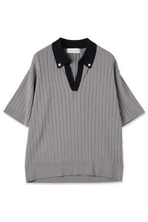 CULLNI(クルニ)｜【UNISEX】ワイド リブ スキッパー カラー ショート