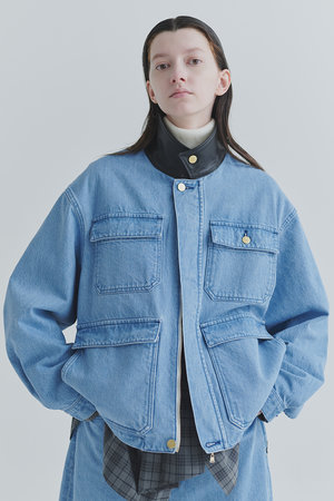 CULLNI(クルニ)｜【UNISEX】ヘビーブリーチウォッシュレザーカラー12oz