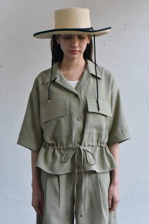 lelill レリル　タグ付き新品　ミリタリーシャツ　カーキ lelill(レリル)｜オープンカラーミリタリーシャツ/カーキ の通販