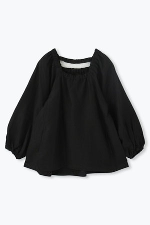 lelill(レリル)｜大人ギャザーブラウス/ブラック の通販