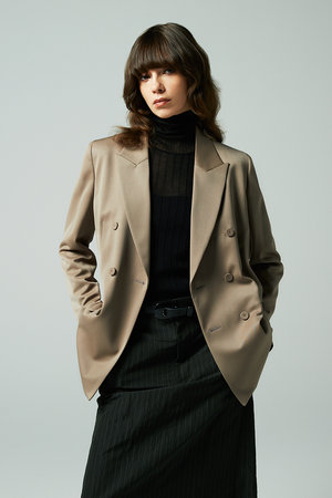 EAUVIRE(オーヴィル)｜ダブルブレストジャケット/モカ の通販