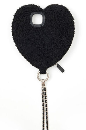 ajew(エジュー)｜iPhone13/13Pro ajew fluffy dress HEARTcase shoulder/ブラック  の通販｜ELLESHOP・(エル・ショップ)