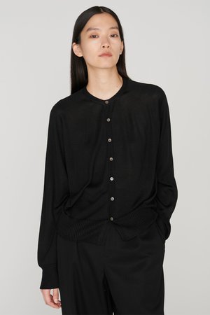 SCEARN(セアン)｜SILK WHOLEGARMENT ニットカーディガン/Black の通販