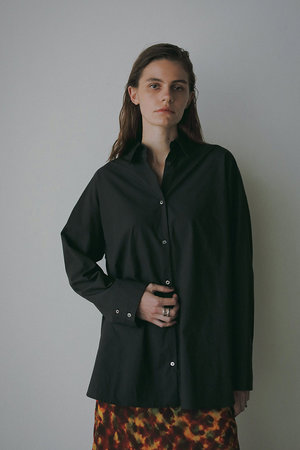 HER.(ハー)｜コットンオーバーシャツ/ブラック の通販｜ELLESHOP