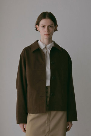 HER.(ハー)｜フェイクスエードジャケット/ブラウン の通販｜ELLESHOP