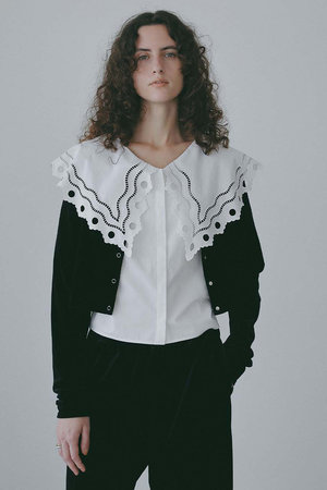 HER.(ハー)｜ベロアカーディガン/ブラック の通販｜ELLESHOP・(エル