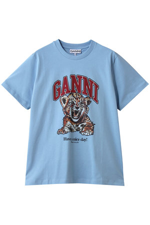 GANNI（ガニー）　Tシャツ GANNI（ガニー）の「GANNI/ガニー WHITE GRAPHIC BUNNY JERSEY T-SHIRT