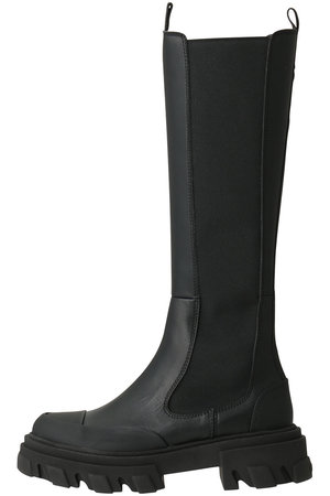 GANNI(ガニー)｜Cleated High チェルシーブーツ Black Stitch/ブラック