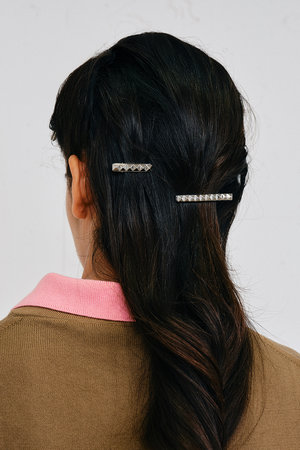 heyep(ヘイップ)｜Stud Hair Clips(4P Set)/シルバー の通販｜ELLESHOP