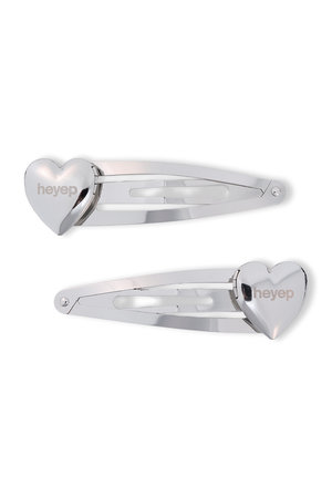 heyep / ヘイップ ヘアアクセサリー heyep(ヘイップ)｜Heart Locket Hair Clips(2P Set)/シルバー の通販