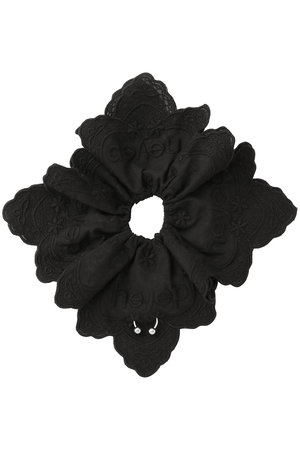 heyep(ヘイップ)｜Pierced Lace Scrunchie/ブラック の通販｜ELLESHOP
