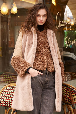 Lemonplet(レモンプレット)｜FAUX FUR FURRY JACKET/BROWN の通販