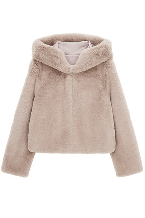 Lemonplet(レモンプレット)｜FAUX FUR BIEN HOODED SHORT JACKET/BEIGE