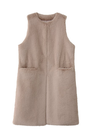 Lemonplet(レモンプレット)｜FAUX FUR MRD LAON VEST/ベージュ の通販