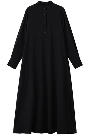 Graphpaper(グラフペーパー)｜Satin Band Collar Dress/BLACK の通販
