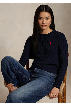 RALPHLAUREN/ラルフローレン　ケーブルニット　M コットン100% ネイビー 中古・古着通販】POLO RALPH LAUREN (ポロ・ラルフローレン) ケーブル