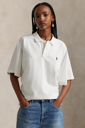POLO Ralph Lauren Y2K S 白金 ポロシャツユニオンジャック 極希少 ポロラルフローレン 短丈 ビッグポ二ー ポロシャツ y2k swag 白