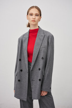 uncrave(アンクレイヴ)｜フランネル BIG ジャケット/チャコール の通販